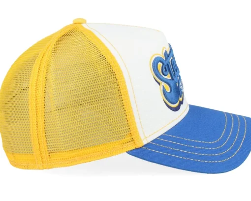 Lettering 29 White/Yellow/Blue A-Frame Trucker - Stetson
