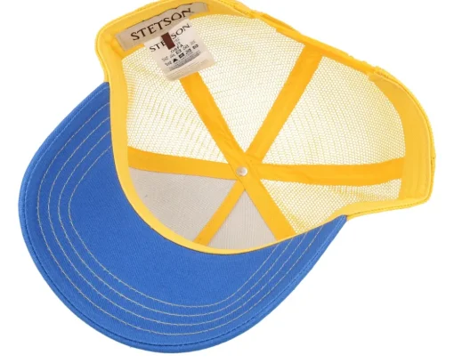 Lettering 29 White/Yellow/Blue A-Frame Trucker - Stetson