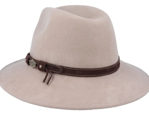 Levi Woolfelt Wr Crush. Beige Fedora - MJM Hats