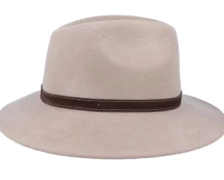 Levi Woolfelt Wr Crush. Beige Fedora - MJM Hats