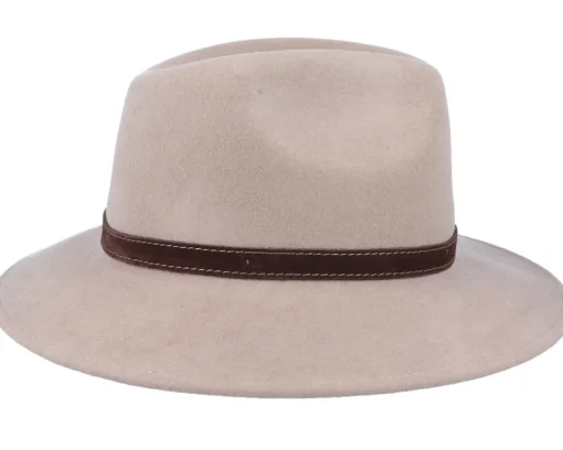 Levi Woolfelt Wr Crush. Beige Fedora - MJM Hats