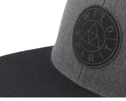 Logo Basic Mountain Charcoal/Black Snapback - Wild Spirit