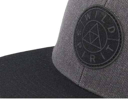 Logo Basic Mountain Charcoal/Black Snapback - Wild Spirit