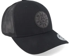 Logo Basic Mountain Retro Black Trucker - Wild Spirit