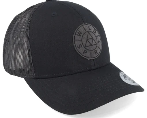 Logo Basic Mountain Retro Black Trucker - Wild Spirit