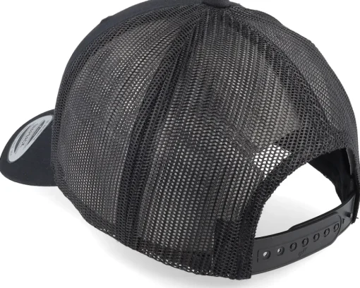 Logo Basic Mountain Retro Black Trucker - Wild Spirit