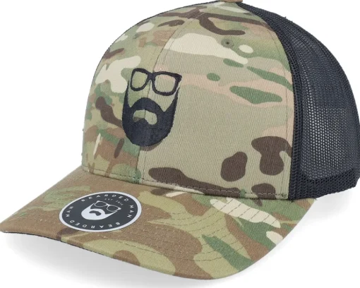 Logo Green Camo/Black Trucker - Bearded Man