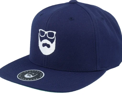 Logo Navy/White Snapback - Bearded Man