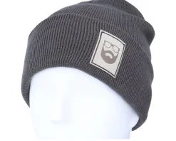 Logo Patch Graphite Grey Beanie - Bearded Man
