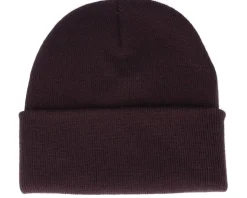 Logo Patch Plum Beanie - Bearded Man