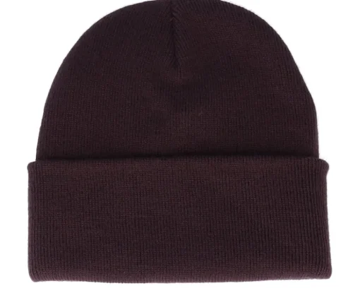 Logo Patch Plum Beanie - Bearded Man