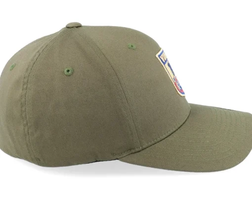 Longboat Shield Patch Olive Green Flexfit - Vikings