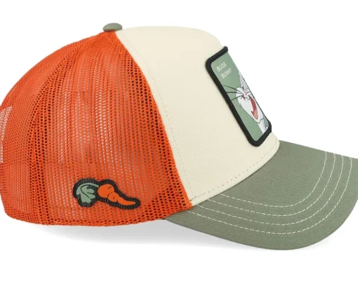 Looney Tunes Bugs Bunny Burgundy/White/Green A-Frame Trucker - Capslab