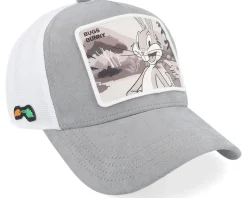 Looney Tunes Bugs Bunny White/Grey Premium A-Frame Trucker - Capslab