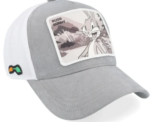 Looney Tunes Bugs Bunny White/Grey Premium A-Frame Trucker - Capslab