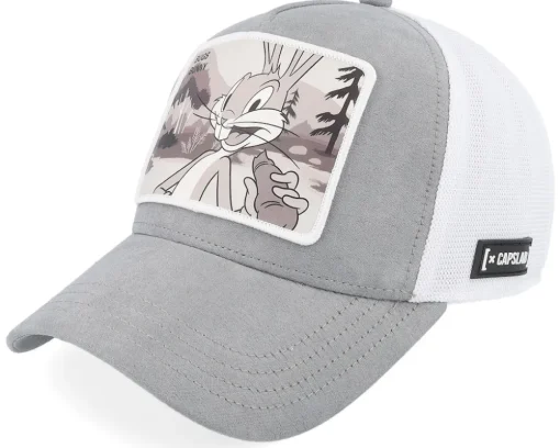 Looney Tunes Bugs Bunny White/Grey Premium A-Frame Trucker - Capslab