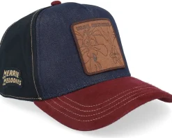 Looney Tunes Coyote & Road Runned Black/Navy/Burgundy A-Frame Trucker - Capslab
