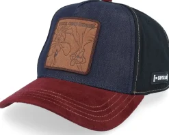 Looney Tunes Coyote & Road Runned Black/Navy/Burgundy A-Frame Trucker - Capslab
