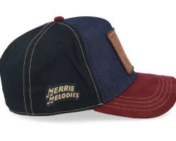 Looney Tunes Coyote & Road Runned Black/Navy/Burgundy A-Frame Trucker - Capslab