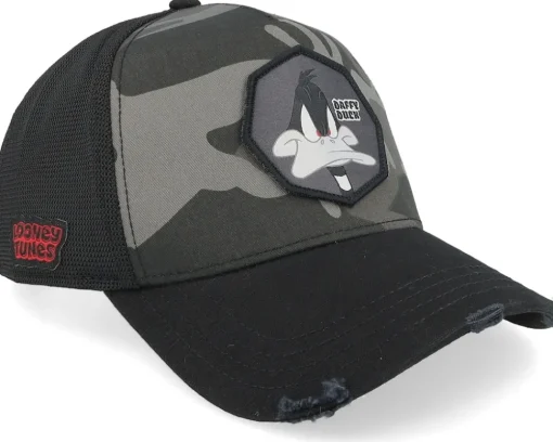 Looney Tunes Daffy Duck Black/Camouflage A-Frame trucker - Capslab
