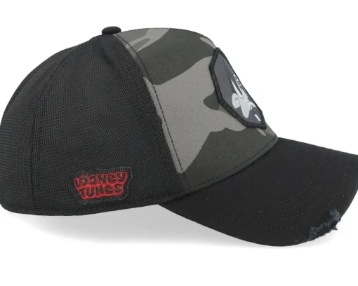 Looney Tunes Daffy Duck Black/Camouflage A-Frame trucker - Capslab
