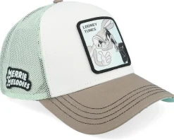 Looney Tunes Daffy Duck Bugs Bunny Grey/White A-Frame Trucker - Capslab