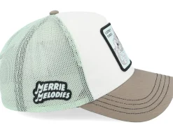Looney Tunes Daffy Duck Bugs Bunny Grey/White A-Frame Trucker - Capslab