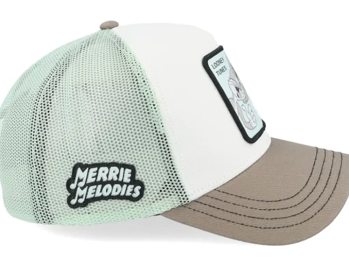 Looney Tunes Daffy Duck Bugs Bunny Grey/White A-Frame Trucker - Capslab