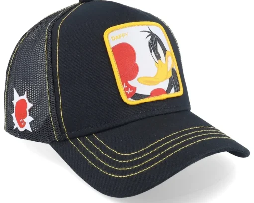 Looney Tunes Daffy Duck Black And Yellow Trucker - Capslab
