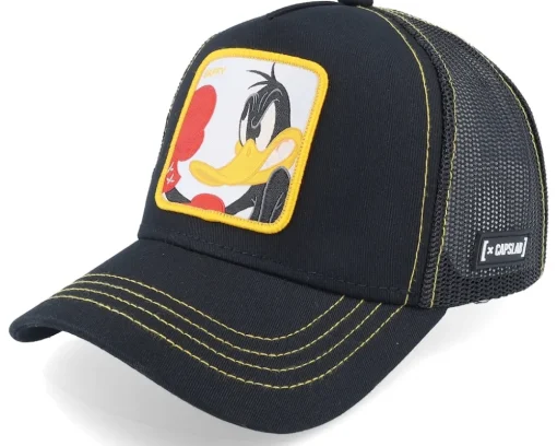 Looney Tunes Daffy Duck Black And Yellow Trucker - Capslab