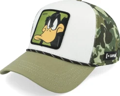 Looney Tunes Daffy Duck Camouflage/White/Green A-Frame trucker - Capslab