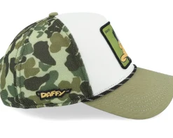 Looney Tunes Daffy Duck Camouflage/White/Green A-Frame trucker - Capslab