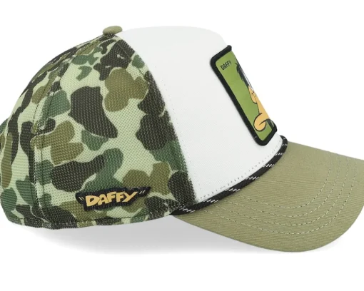 Looney Tunes Daffy Duck Camouflage/White/Green A-Frame trucker - Capslab