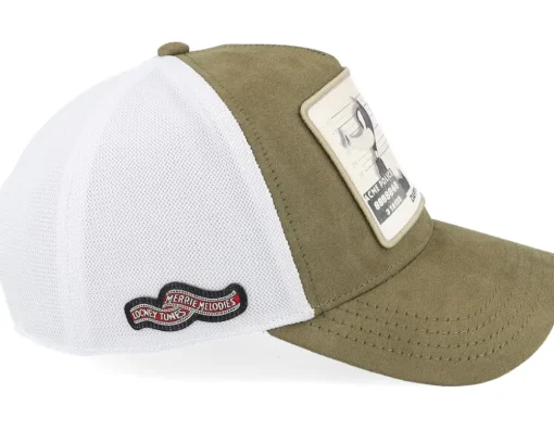 Looney Tunes Daffy Duck White/Dark Green Premium A-Frame Trucker - Capslab
