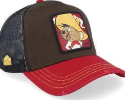 Looney Tunes Speedy Gonzales Black/Dark Green/Red A-Frame Trucker - Capslab
