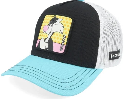 Looney Tunes Sylvester White/Black/Blue A-Frame Trucker - Capslab