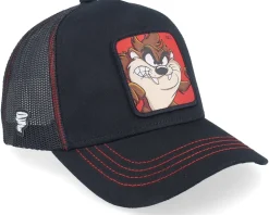 Looney Tunes Tasmanian Devil Black/Black/Red Trucker - Capslab