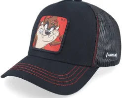 Looney Tunes Tasmanian Devil Black/Black/Red Trucker - Capslab