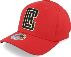 Los Angeles Clippers Golden Black Stretch Red Adjustable - Mitchell & Ness
