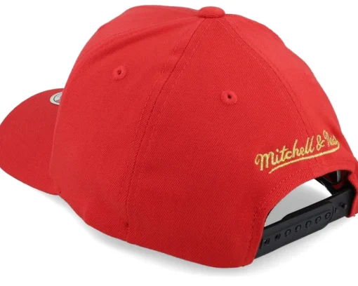 Los Angeles Clippers Golden Black Stretch Red Adjustable - Mitchell & Ness