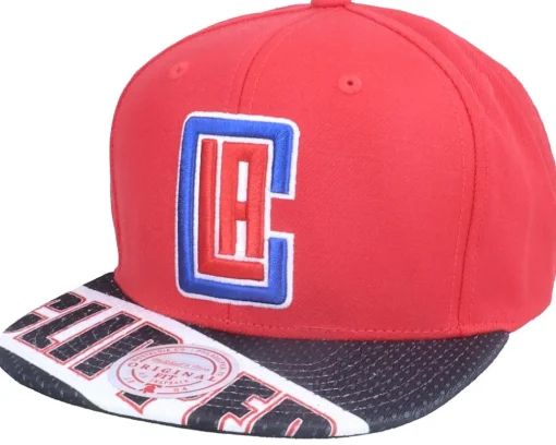 Los Angeles Clippers Slash Century Red/Black Snapback - Mitchell & Ness
