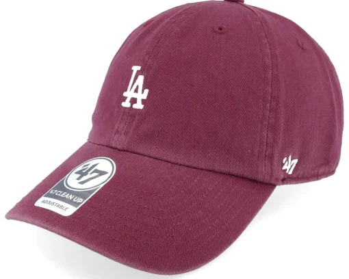 Los Angeles Dodgers Base Runner Clean Up Dark Maroon Dad Cap - 47 Brand