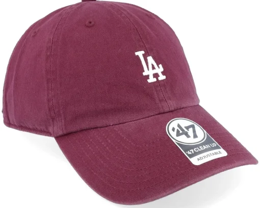 Los Angeles Dodgers Base Runner Clean Up Dark Maroon Dad Cap - 47 Brand