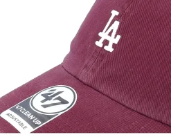 Los Angeles Dodgers Base Runner Clean Up Dark Maroon Dad Cap - 47 Brand