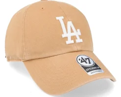 Los Angeles Dodgers MLB Clean Up Camel/White Dad Cap - 47 Brand