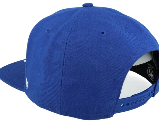Los Angeles Dodgers No Shot Script Under Captain Royal/White Snapback - 47 Brand