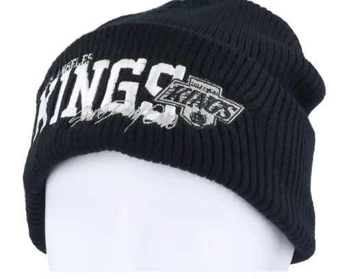 Los Angeles Kings Billboard Knit Vintage Black Cuff - Mitchell & Ness