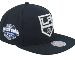 Los Angeles Kings Conference Patch Black Snapback - Mitchell & Ness