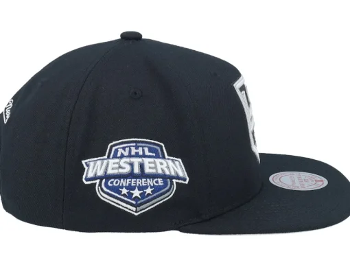Los Angeles Kings Conference Patch Black Snapback - Mitchell & Ness