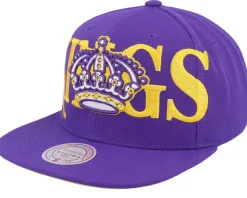 Los Angeles Kings Full Frontal Vintage Purple/Yellow Snapback - Mitchell & Ness